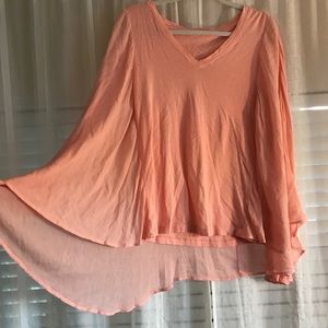 Lolly coral-pink flowey top